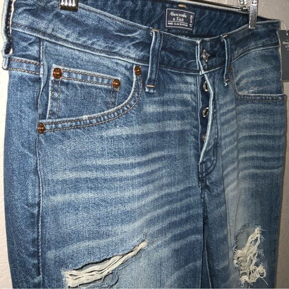 NEW Abercrombie & Fitch Ames Slim Boyfriend jeans size 25 - Picture 6 of 9